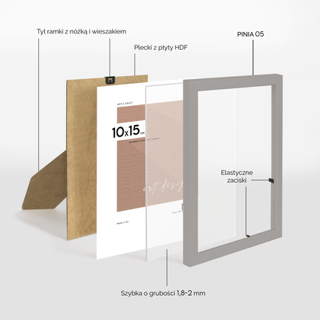 Pakiet ramek drewnianych 5 szt. PINIA 05 10x15 cm