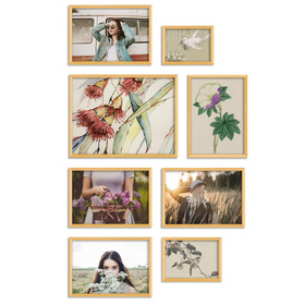 Zestaw naturalnych ramek na 8 zdjęć HIT 0 GF0009