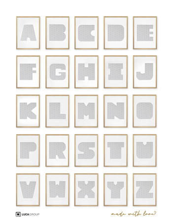 Ramka LITERKA "I" jasne drewno. Ramka z passe partout o rozmiarze 21x30 cm