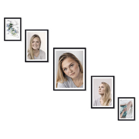 Zestaw czarnych ramek na 5 zdjęć PINIA 2 GF0031 L