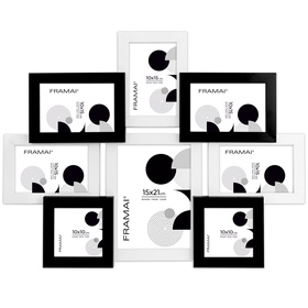 Multirama na 8 zdjęć MULTI  HEN 01 ramka na zdjęcia czarno-biała