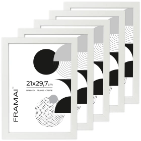 Pakiet 5 szt. białych ramek HEN 1 21x29,7 cm