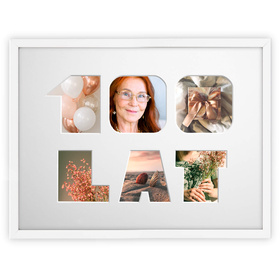 Ramka na URODZINY  w kolorze białym. Ramka z passe partout o rozmiarze 30x40 cm