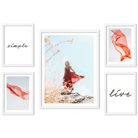 Zestaw białych ramek na 5 zdjęć PINIA 1 GF0046