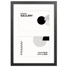 Foto Galeria czarna 21x30 cm - ramka z passe partout na 2 zdjęcia 10x15 cm