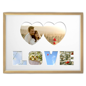 Ramka na zdjęcia LOVE - jasne drewno. Ramka z passe partout o rozmiarze 30x40 cm
